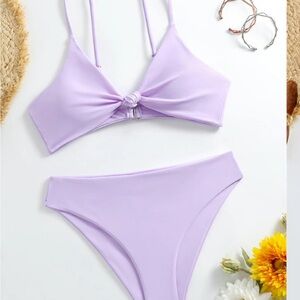 Lavender Purple Bikini Set Swimsuit